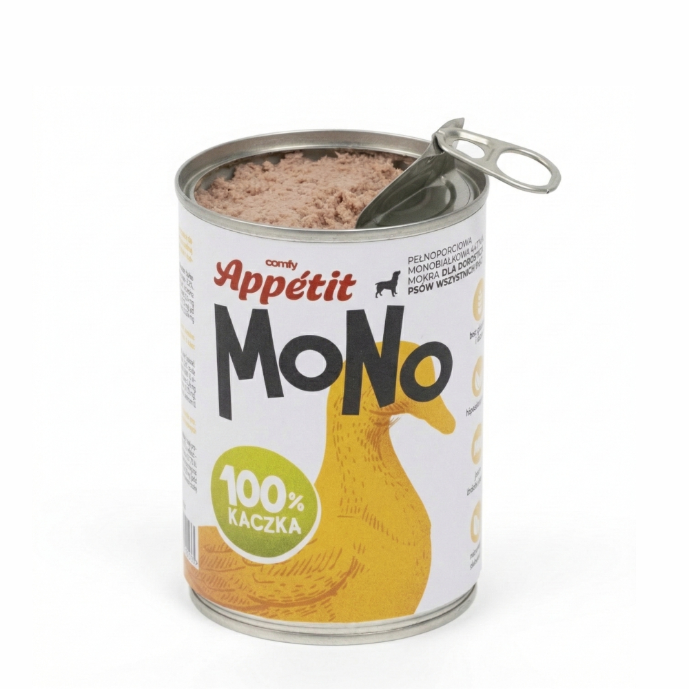 Comfy Appetit Mono Kaczka Monoproteinowa Karma Mokra Dla Psa Puszka Zestaw 6 sztuk 400g